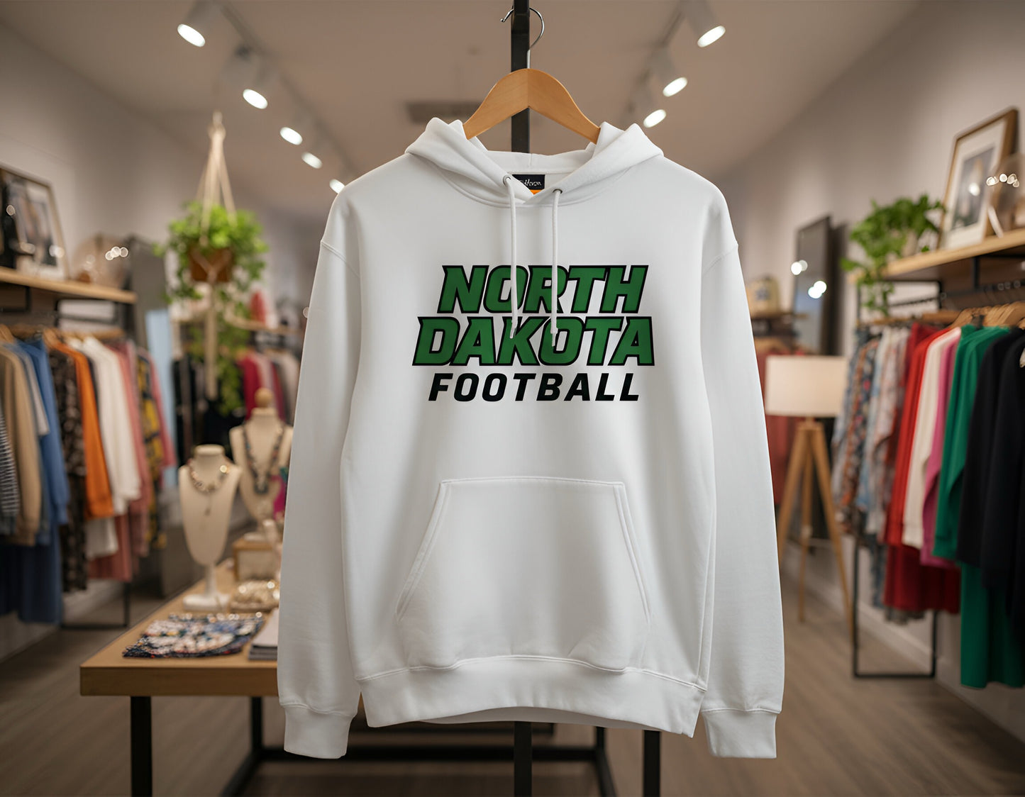 "North Dakota Football" Hooded Graphic Top