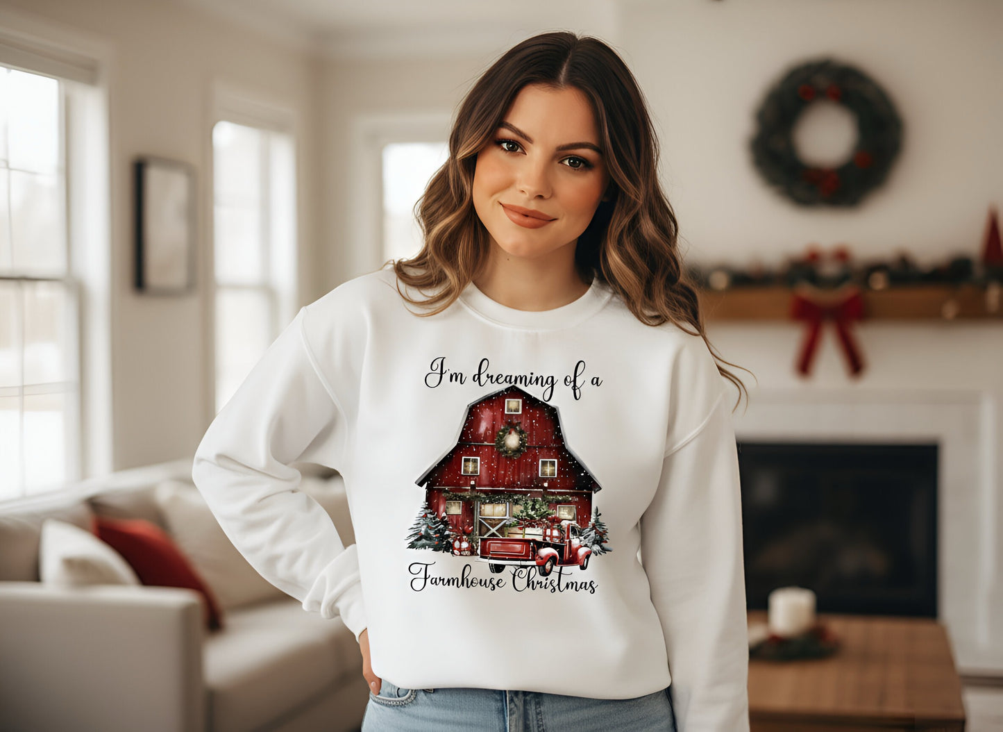 "Farmhouse Christmas" Graphic Top-FINAL SALE