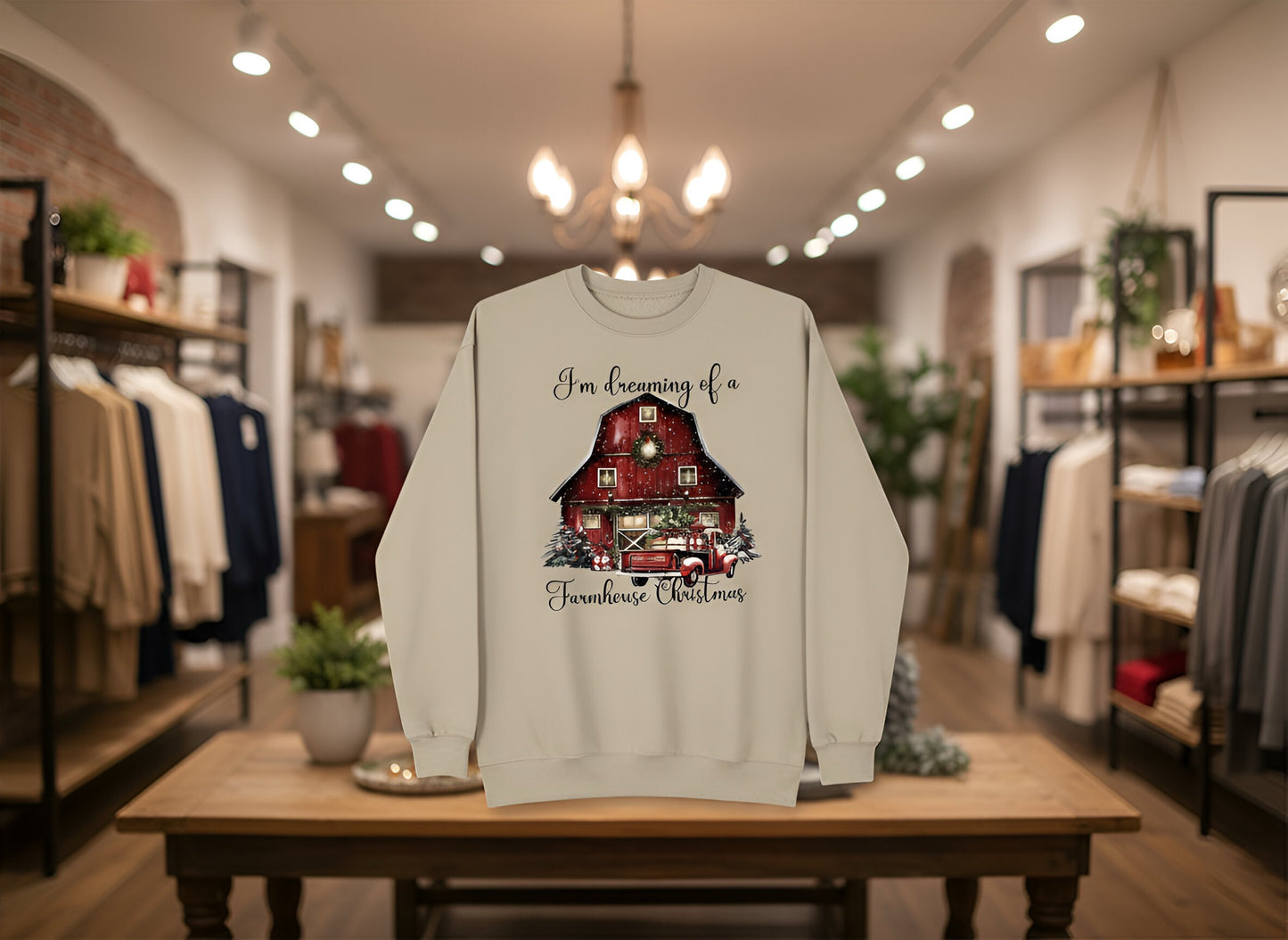 "Farmhouse Christmas" Graphic Top-FINAL SALE
