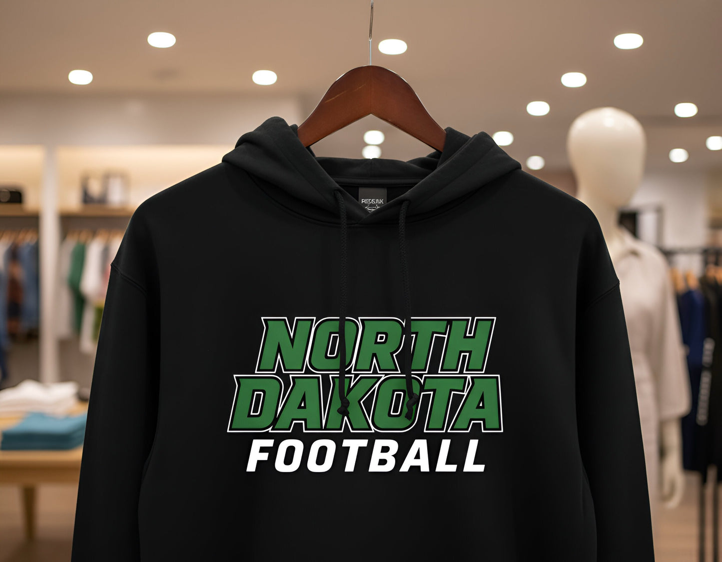 "North Dakota Football" Hooded Graphic Top