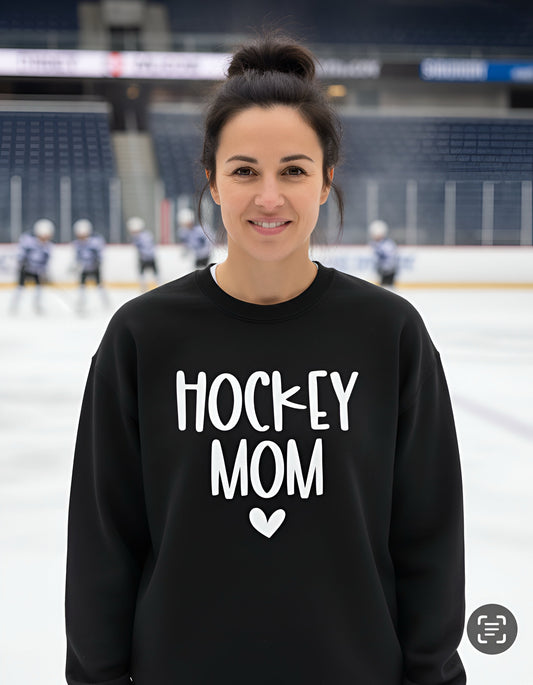 "Hockey Mom" Black Graphic Top