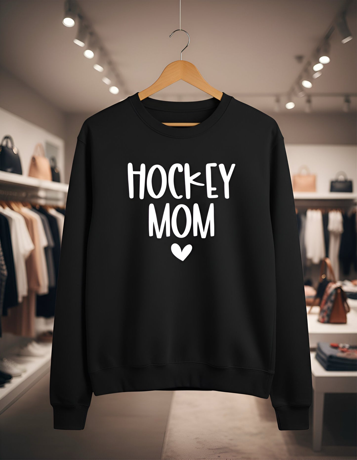 "Hockey Mom" Black Graphic Top
