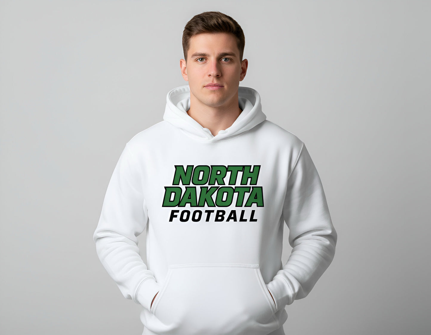 "North Dakota Football" Hooded Graphic Top